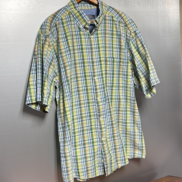 Talbots mens shirt size large short sleeve spring cruise wear button down collar - Picture 5 of 11